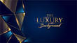 © Wow Design Studio - Blue Golden Polygonal Edge Triangle Corner. Royal Awards Graphics Background. Glowing Lines Elegant Shine Modern Template. Luxury Premium Corporate Template. Triangle shape Abstract Certificate
