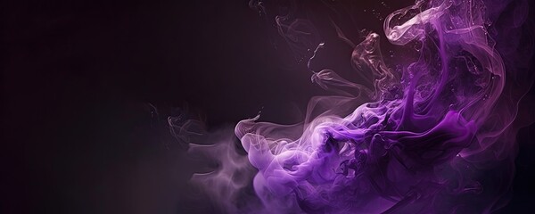 Canvas Print - abstract purple smoke background. Generative AI image.