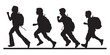 © Andreas - Kids running to school with bags silhouette vector.