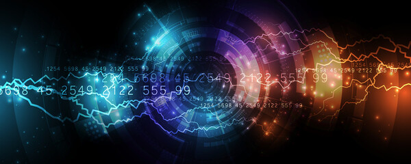 Wall Mural - lightning technology abstract pattern background future digital data