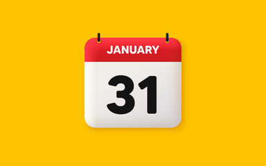 calendar date 3d icon. 31th day of the month icon. event schedule date. meeting appointment time. ag