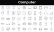 © DuoWalker - Set of outline computer icons. Minimalist thin linear web icon set. vector illustration.