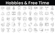 © DuoWalker - Set of outline hobbies and free time icons. Minimalist thin linear web icon set. vector illustration.
