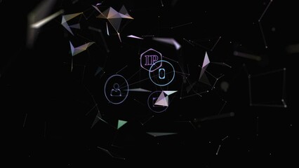 Wall Mural - plexus with hud elements. abstract background with figure . the concept of business, statistics.