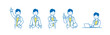 © Grünherz - Minimal and simple illustration young male casual office worker 5 poses
