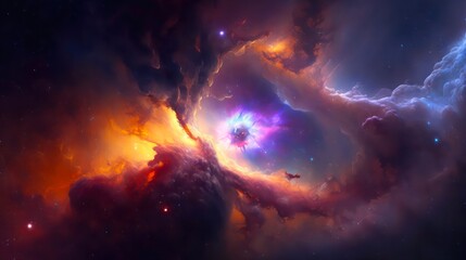 Wall Mural - abstract space background. galaxies, nebula and stars in space. generative ai art.