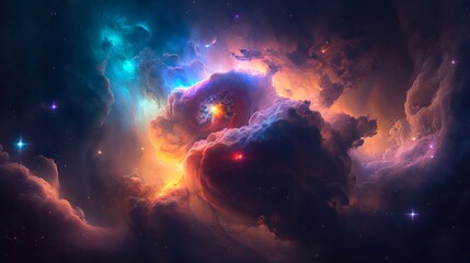 Wall Mural - abstract space background. galaxies, nebula and stars in space. generative ai art.