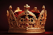 Beautiful Golden Crown On Dark Background