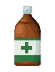 Sticker - bottle medicine with cross