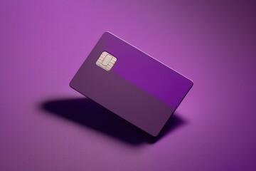credit card on purple monochrome. minimalist 3d. generative ai illustration