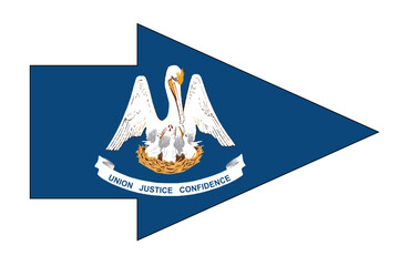 Poster - Louisiana State Flag Arrow Pointer