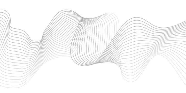 undulate grey wave swirl, frequency sound wave, twisted curve lines with blend effect. technology, d
