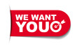 red vector illustration banner we want you