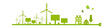 Erneuerbare Energie Band Banner Windenergie Solarenergie Stromkabel Grün