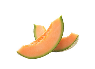 Wall Mural - Ripe cantaloupe melon isolated  on   transparent png