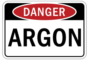 Wall Mural - Argon chemical hazard sign and labels