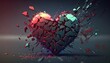 surreal crack heart , idea for inside feeling and mental health theme, healing your heart, Generative Ai