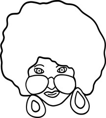 Sticker - doodle disco woman