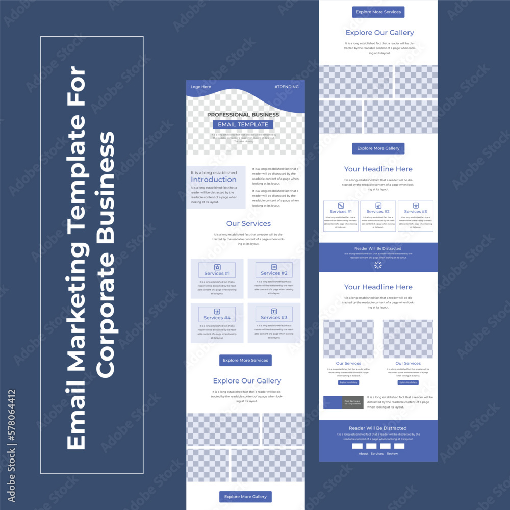 Email Marketing Newsletter Template Layout For Creative Business Agency ...