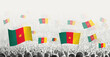 Abstract crowd with flag of Cameroon. Peoples protest, revolution, strike and demonstration with flag of Cameroon.