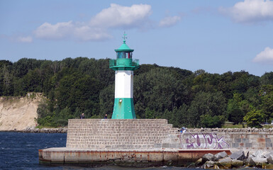 Sticker - Leuchtturm im Hafen von Sassnitz