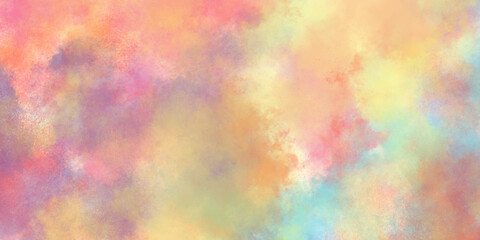 Wall Mural - Abstract colorful hand painted and washed watercolor background with watercolor stains perfect for illustration banner, wallpaper, flyer, template, cover and design.