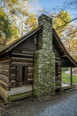 Wall Mural - house, old, wood, cabin, rural, cottage, building, wooden, nature, grass, home, farm, architecture, village, country, landscape, sky, green, forest, barn, rustic, hut, tree, countryside, summer