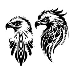 Wall Mural - Eagle tribal tattoo design representing strength and freedom in its intricate lines and curves