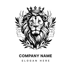 Lion Head logo Tribal Tattoo illustration for Courage and Leadership Roar with Confidence