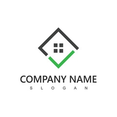 Canvas Print - Real Estate Logo, Home Design Illustration