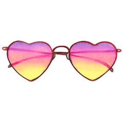 Wall Mural - watercolor heart shaped sunglasses