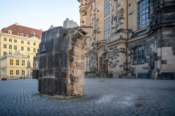 Wall Mural - Dome fragment of the old Frauenkirche destroyed during World War II - Dresden, Soxony, Germany