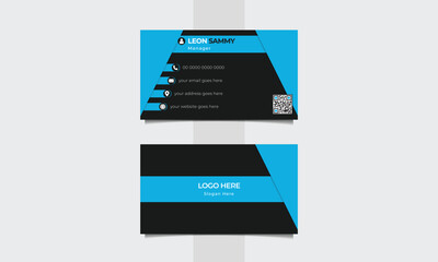 Wall Mural - Creative and new blue color business card design. Vector design