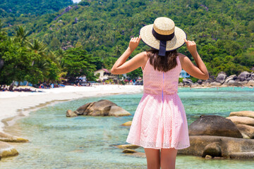 Wall Mural - Woman at Silver Beach on Samui