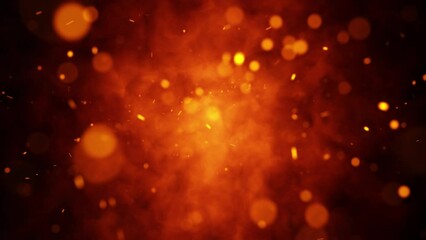 Wall Mural - loop dark fire flames with sparks animation.