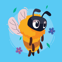 Poster - bee flying animal spring