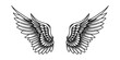 Vector angel wings tattoo design