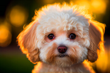 Wall Mural - Portrait Of Maltipoo.  Generative AI.