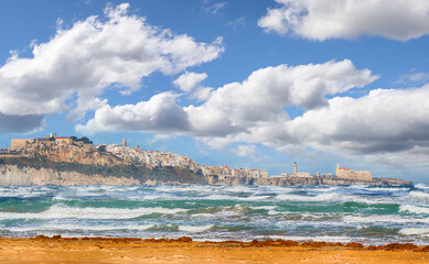 Wall Mural - Gorgeous view on Vieste and Pizzomunno beach