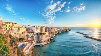 Poster - Vieste - beautiful coastal town on the rocks in Puglia