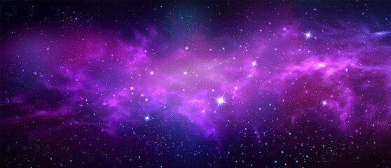Wall Mural - space background with realistic nebula and shining stars. magic colorful galaxy with stardust