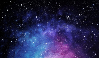 Wall Mural - cosmic illustration. beautiful colorful space background. watercolor cosmos