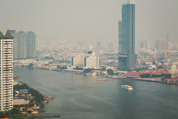 Wall Mural - Aerial view of the skyline of Bangkok, Thailand