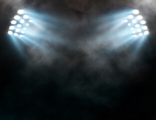 Wall Mural - Bright stadium arena lights and smoke	