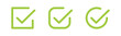 check box icon with correct, accept checkmark icons green tick box, check list circle frame - checkbox symbol sign. check mark box square frame