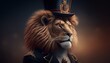 charming lion tamer digital art illustration, Generative AI
