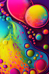 Poster - Macro color photo of soap bubbles.