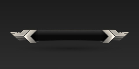 Wall Mural - Futuristic silver border lower third game interface screen title banner