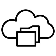 Sticker - folder cloud computing icon