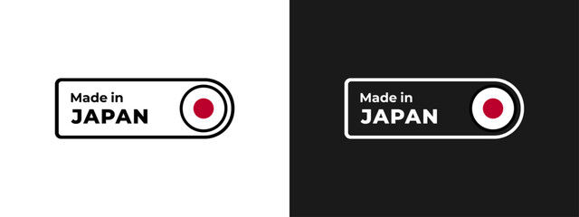 Sticker - Made in Japan Logo Vector or Made in Japan Label Vector Isolated in Flat Style. Logo or mark made in japan. Suitable for product design or product labels, genuine goods made in Japan.